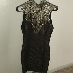 Black and gold dress